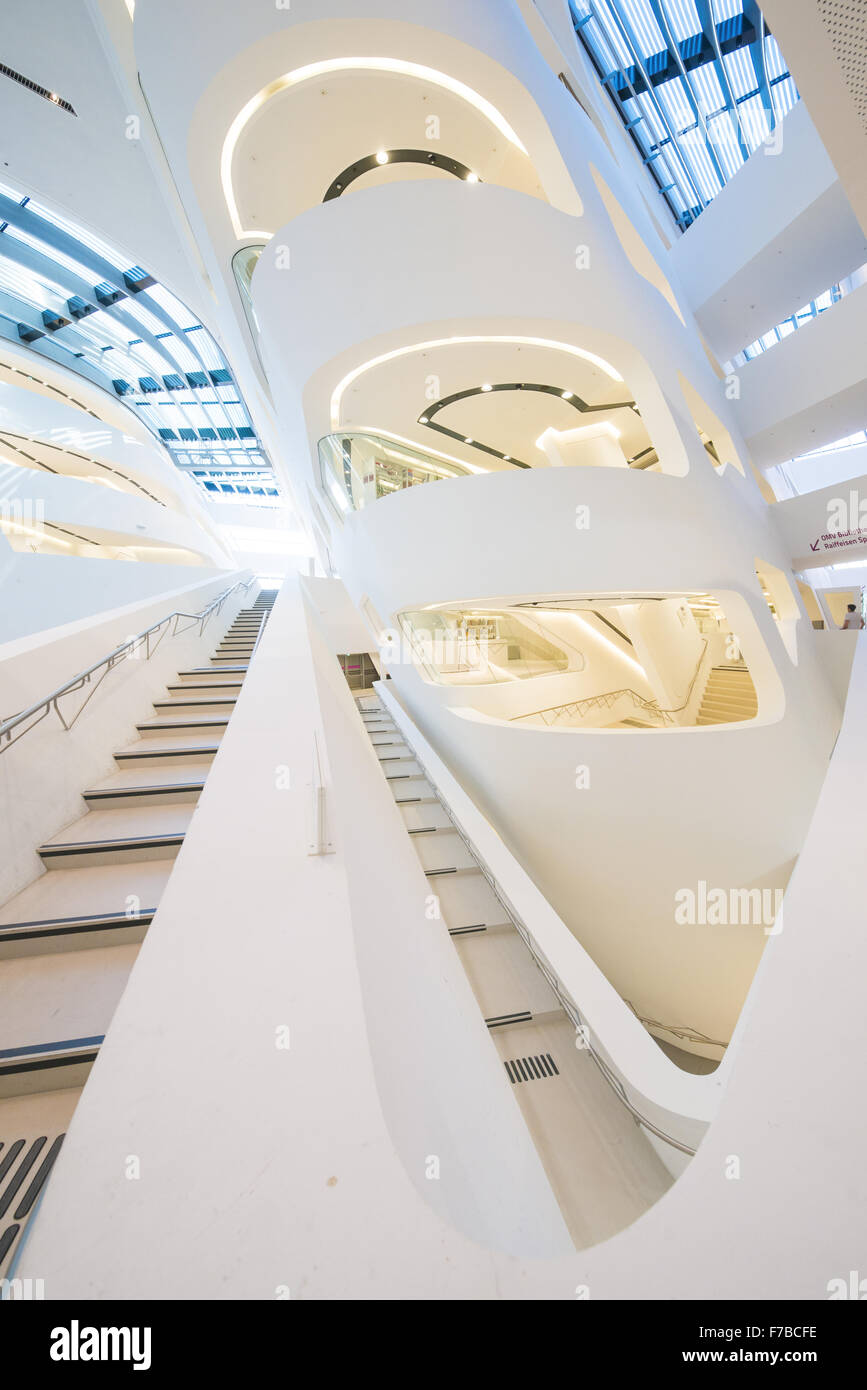 Campus WU Vienne, Vienna University of Economics and Business, LC, Bibliothèque et Centre d'apprentissage, Zaha Hadid, l'Autriche, Vienne, 2. Banque D'Images