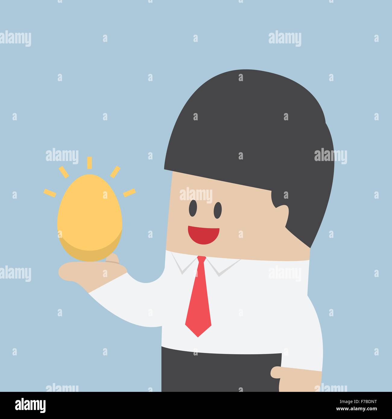 Businessman holding oeuf d'or dans sa main, VECTOR, EPS10 Illustration de Vecteur