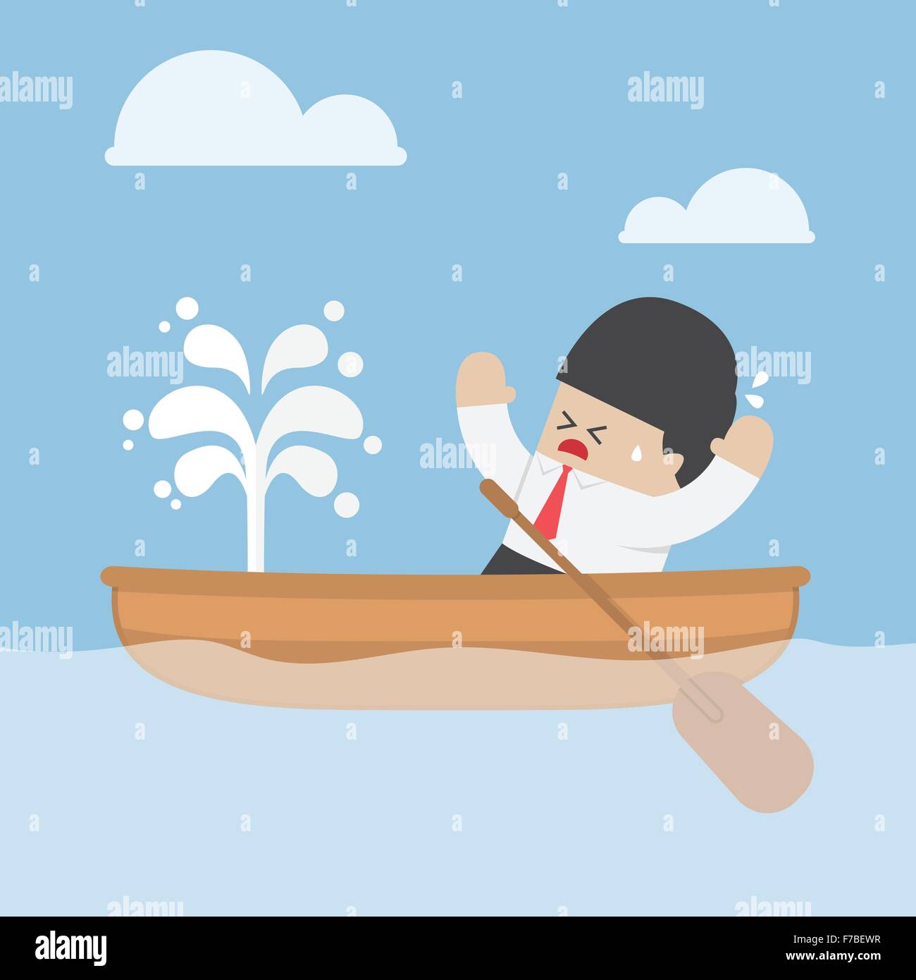Homme d'une fuite panique avec bateau, VECTOR, EPS10 Illustration de Vecteur