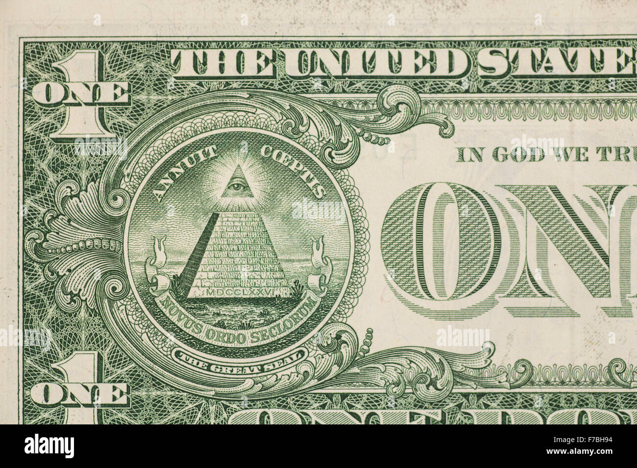 US one dollar bill closeup macro, billet de 1 usd Banque D'Images