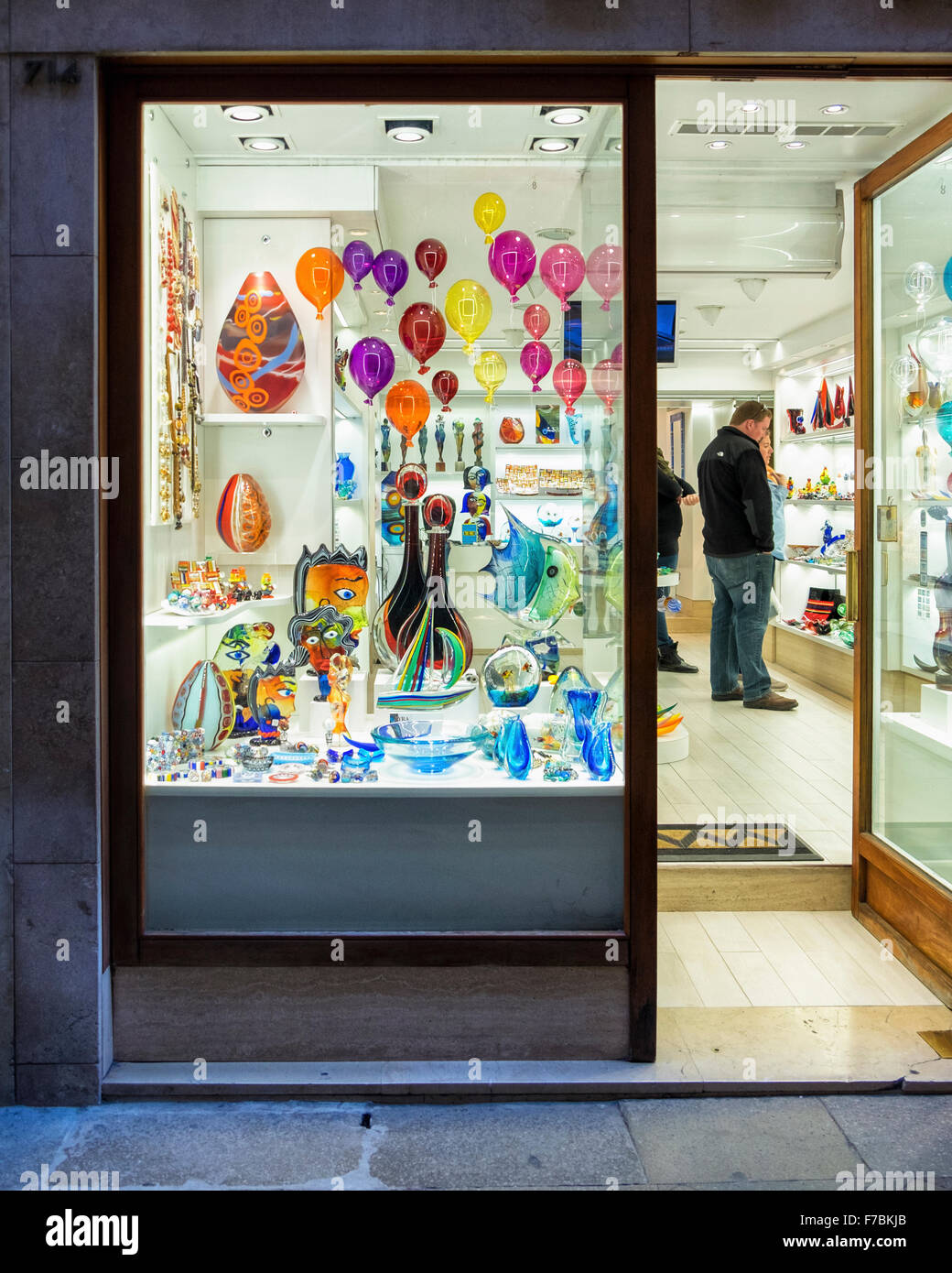 Venise Italie - Boutique de produits en verre de Murano Venise Photo Stock  - Alamy