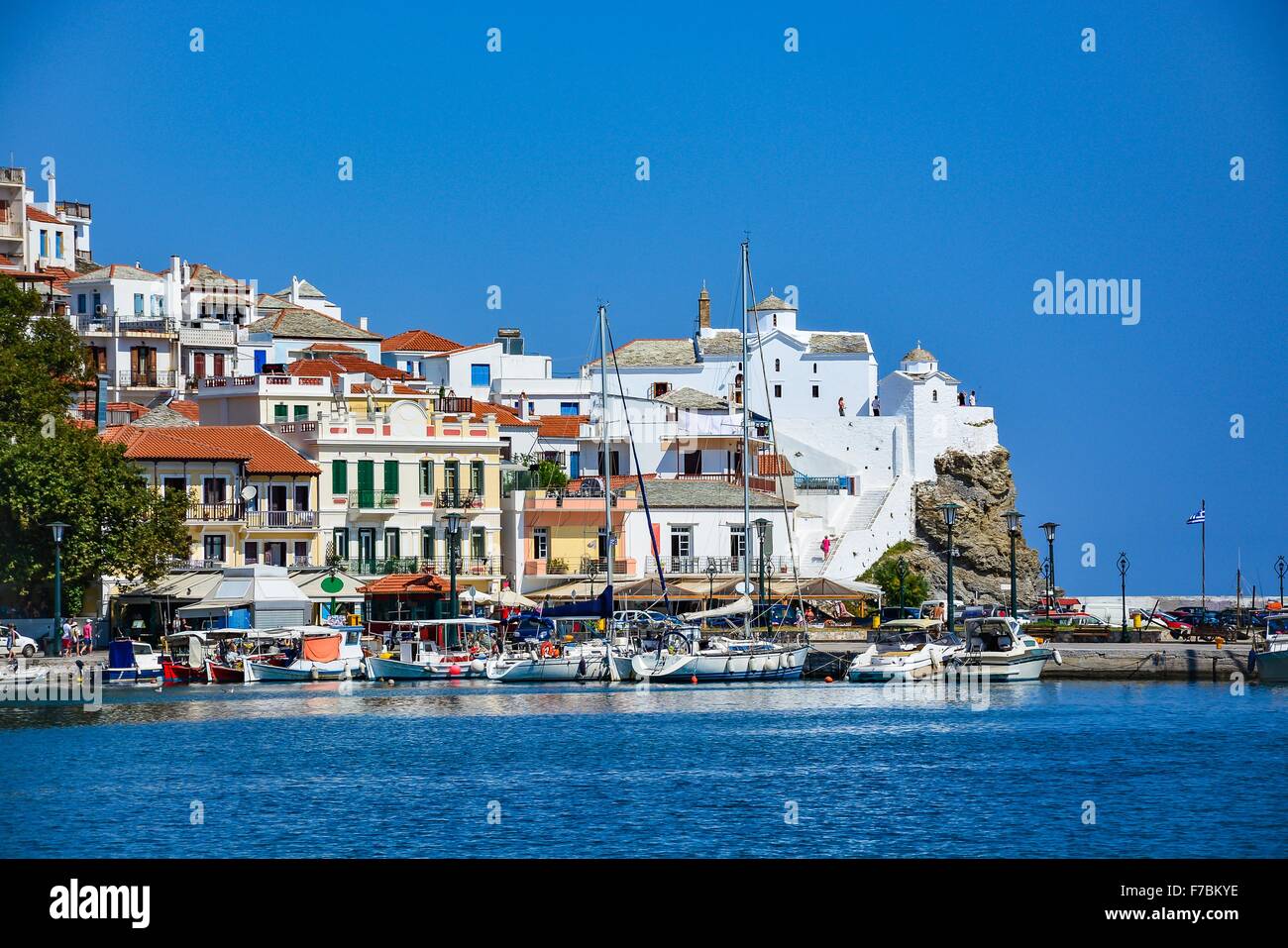 Vieille ville de Skopelos Banque D'Images