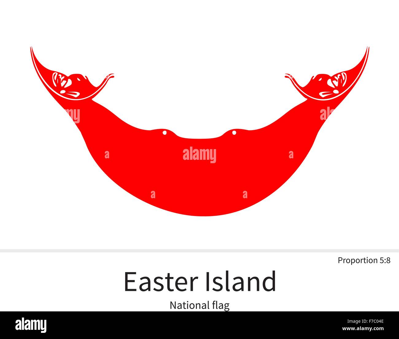 Drapeau national de l'île de Pâques avec les bonnes proportions, couleurs, éléments Illustration de Vecteur