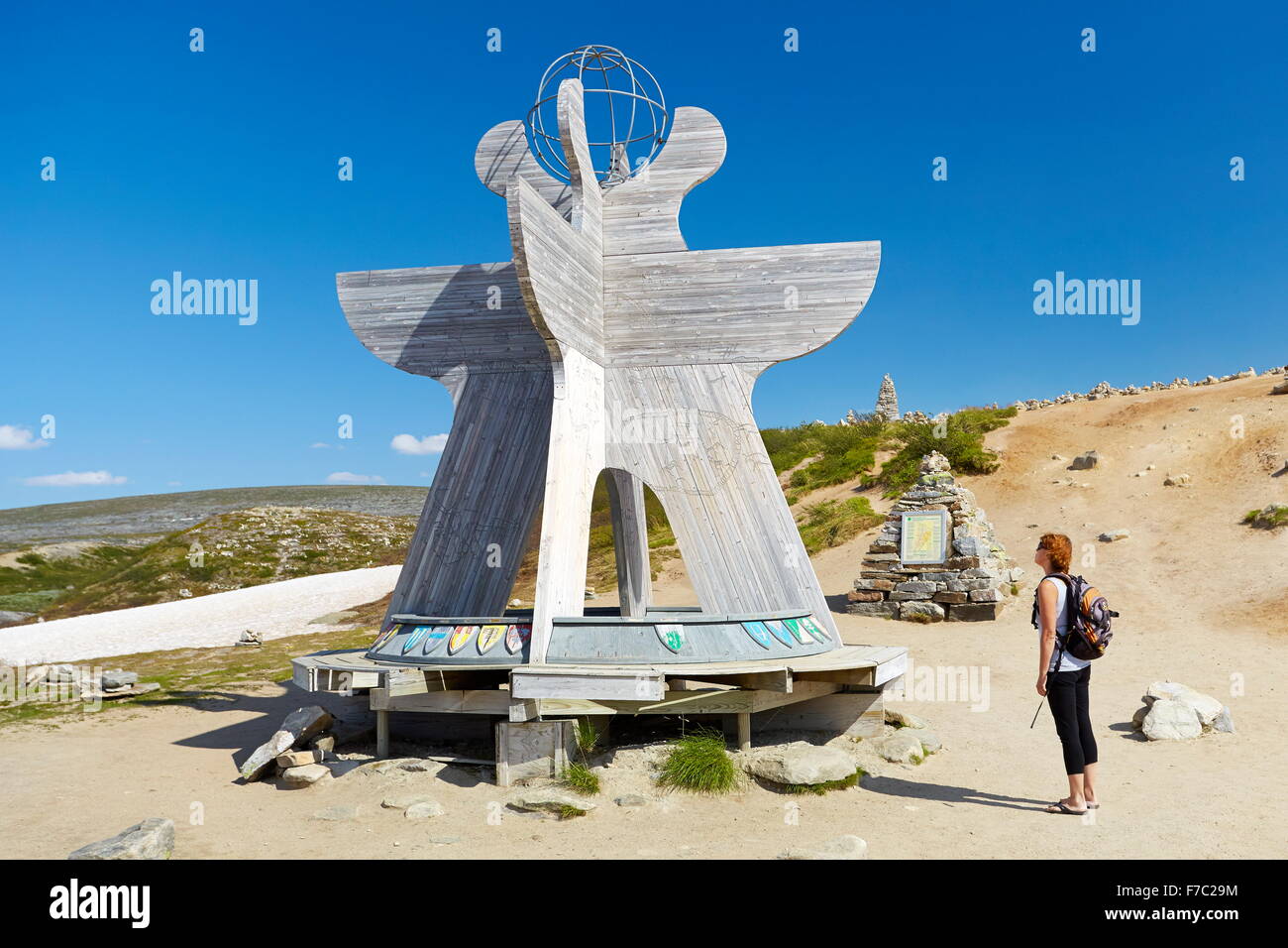 Frontière de la Cercle Arctique polaire Saltfjellet, Norvège Banque D'Images