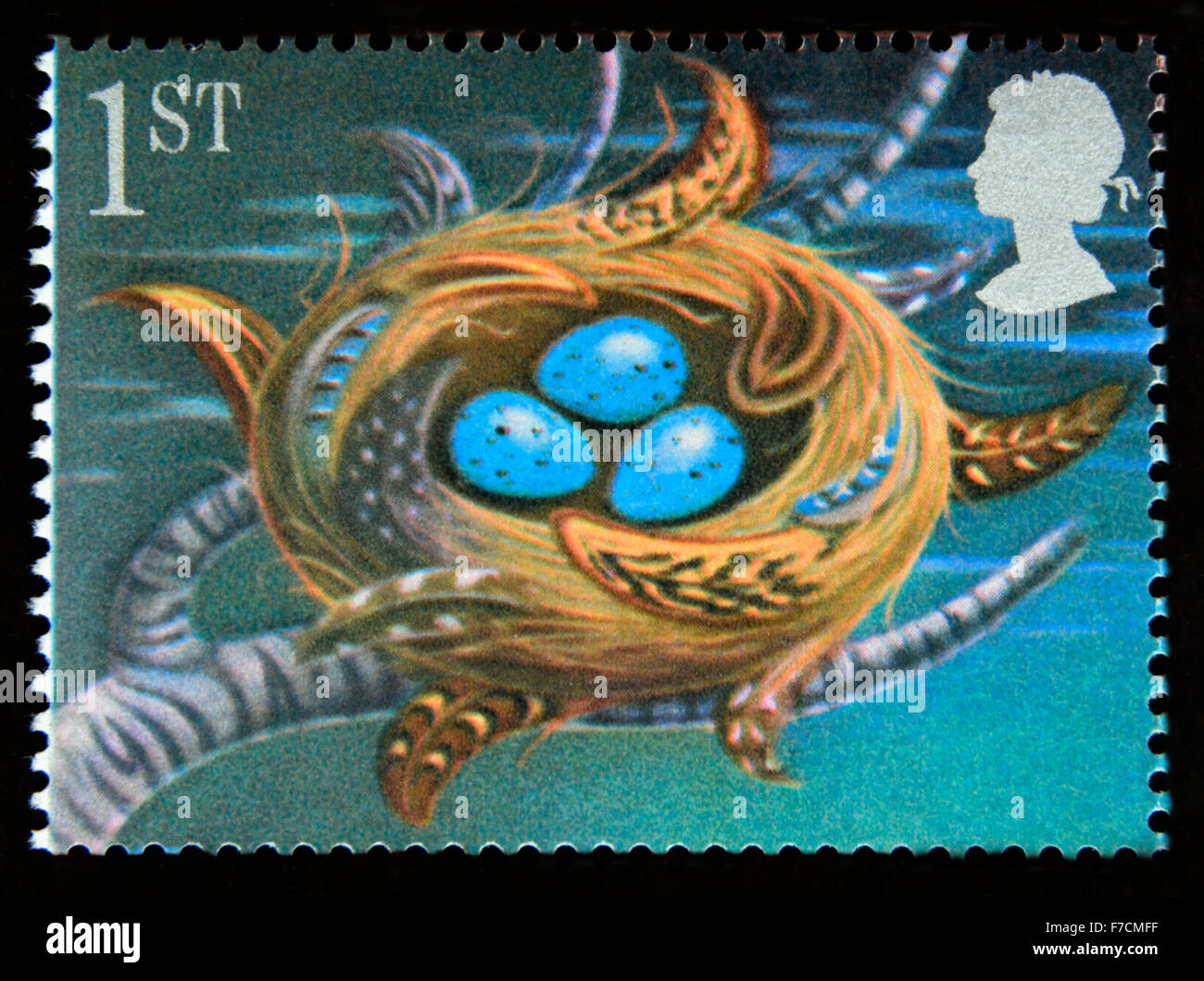 Timbre-poste. La Grande-Bretagne. La reine Elizabeth II. 1991. Greetings Stamps, 'Bonne Chance'. Bicknell's Nest. Banque D'Images