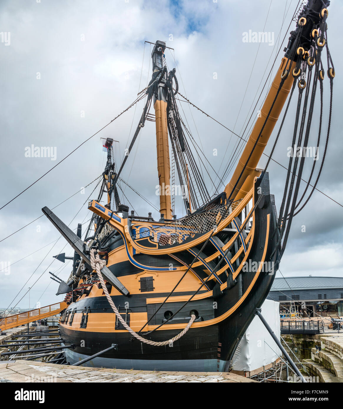 Victoire de HMS au musée Dockyard, Portsmouth, Hampshire, Angleterre Banque D'Images