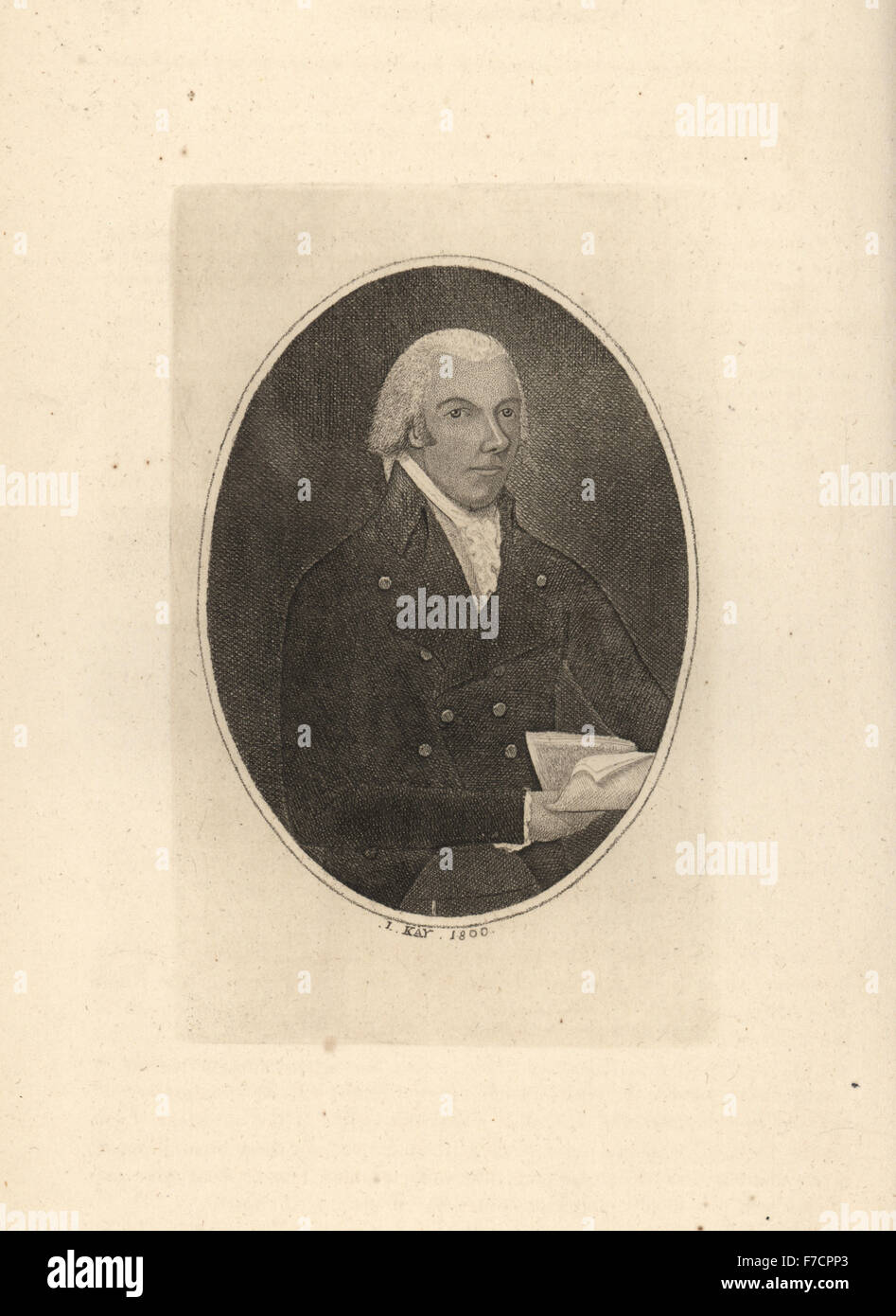 Le Très Honorable William Pitt, homme politique. La gravure sur cuivre par John Kay à partir d'une série de portraits originaux et la caricature d'eaux-fortes, Hugh Paton, Édimbourg, 1842. Banque D'Images