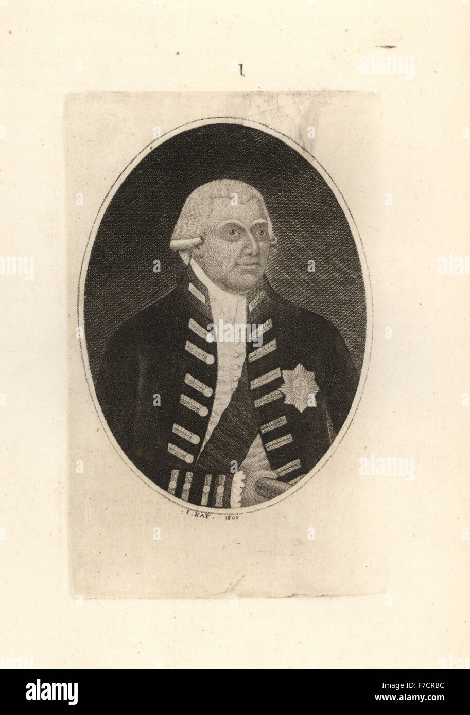 Le roi George III d'Angleterre. La gravure sur cuivre par John Kay à partir d'une série de portraits originaux et la caricature d'eaux-fortes, Hugh Paton, Édimbourg, 1842. Banque D'Images