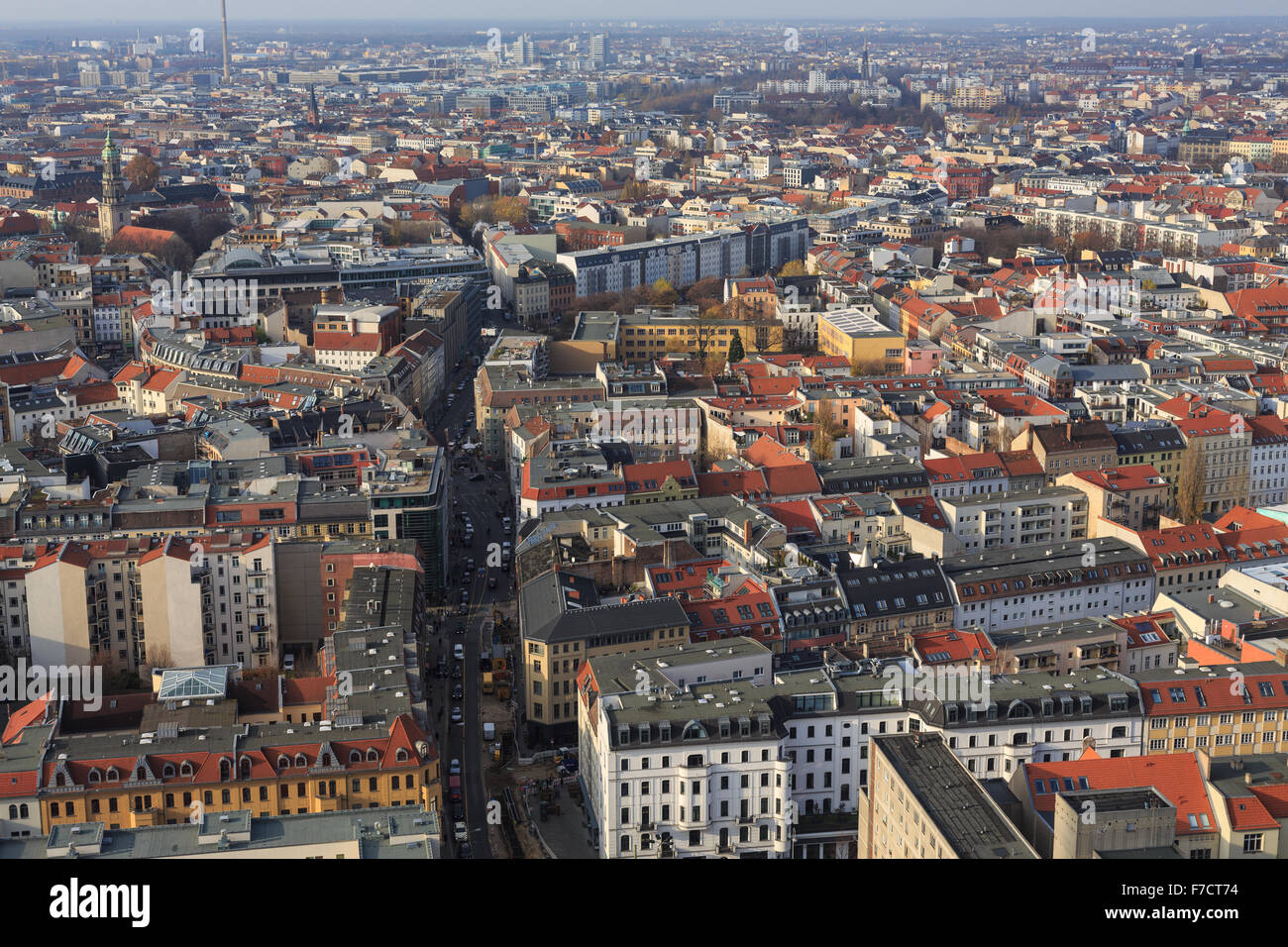 Vue aérienne de la place Alexanderplatz de Berlin Banque D'Images
