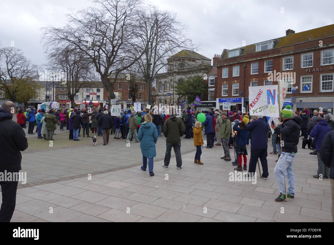 Le changement climatique Rally Exmouth, Devon UK 14h30 29 Novembre 2015 Banque D'Images