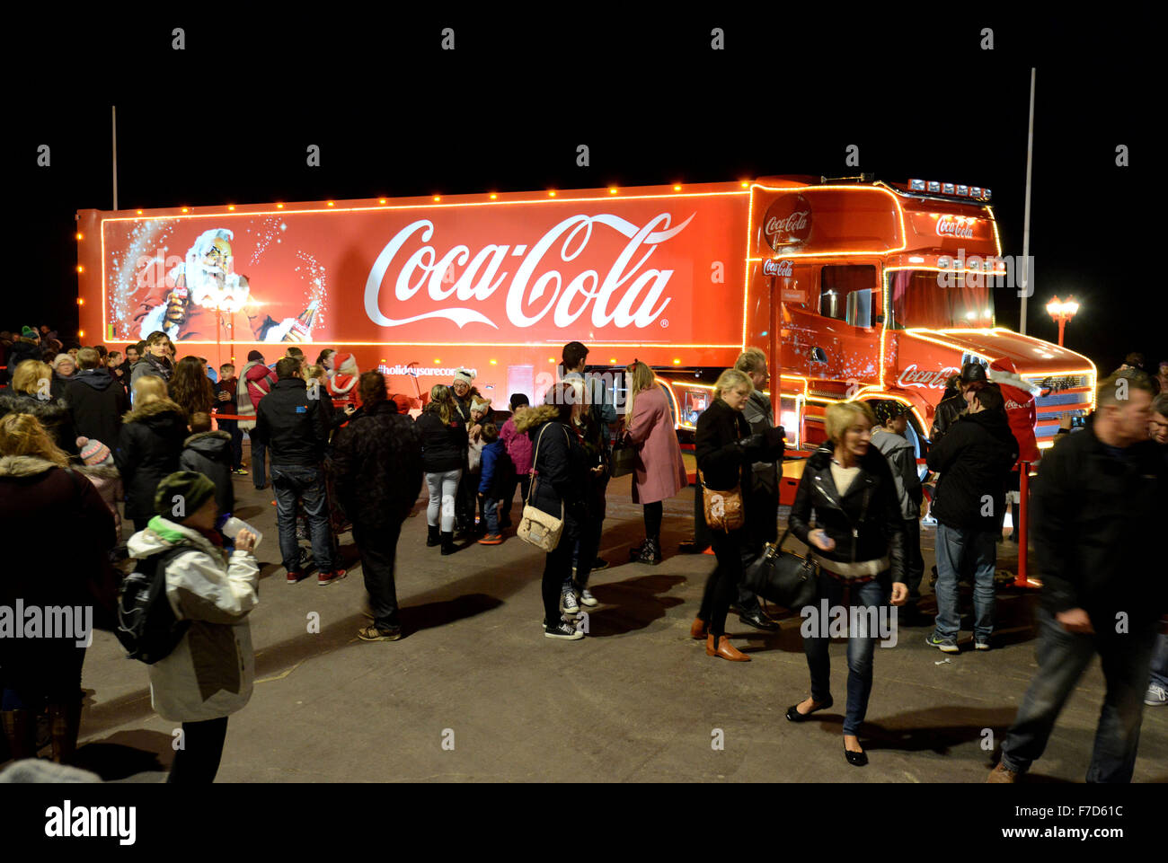 Camion de Noël Coca-Cola, Grande-Bretagne, Royaume-Uni Banque D'Images