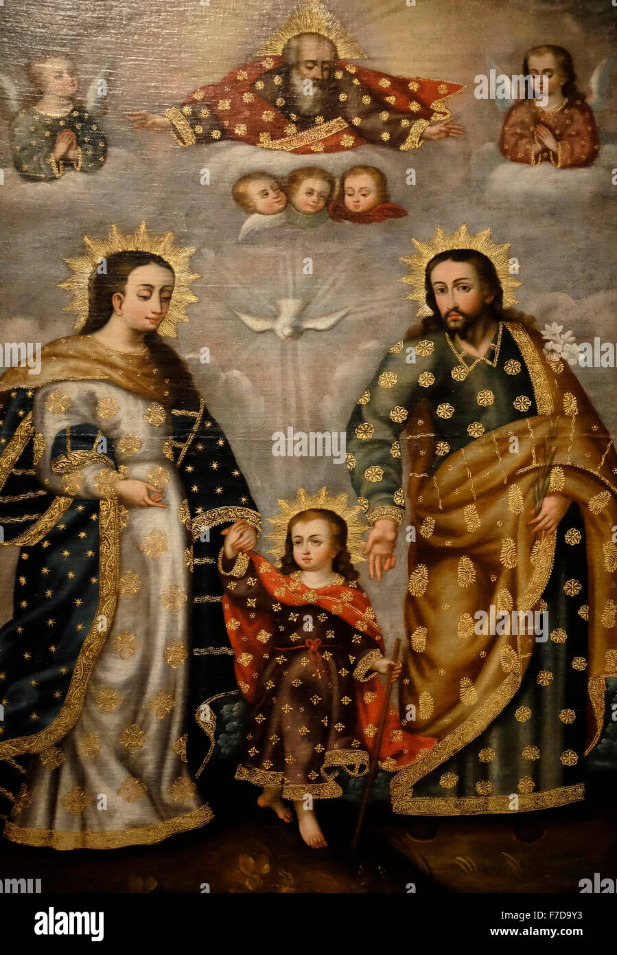 Sainte Famille - Double Trinity - Anonyme - 18e siècle Banque D'Images
