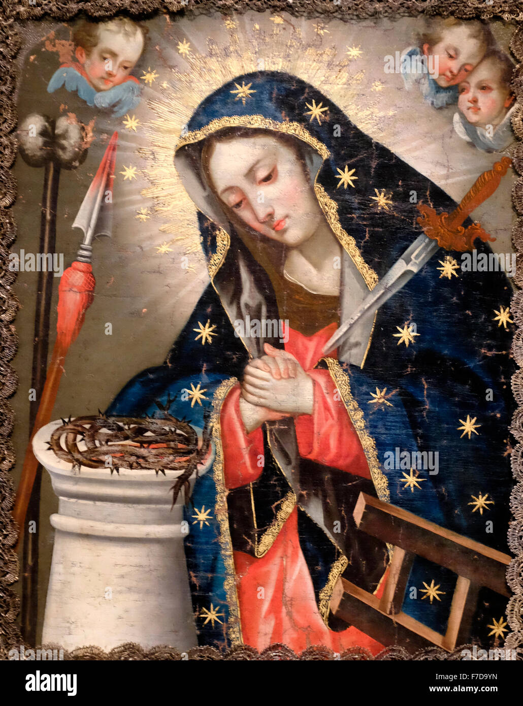 Vierge des Douleurs - Anonyme - Equateur - Date inconnue Banque D'Images