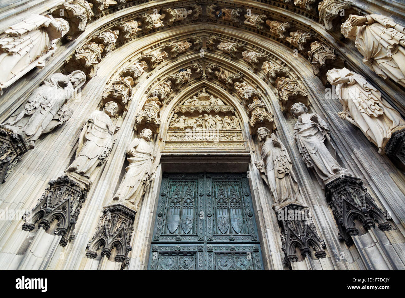 L'entrée ouest de la cathédrale de Cologne arch, Cologne, Allemagne, Europe Banque D'Images