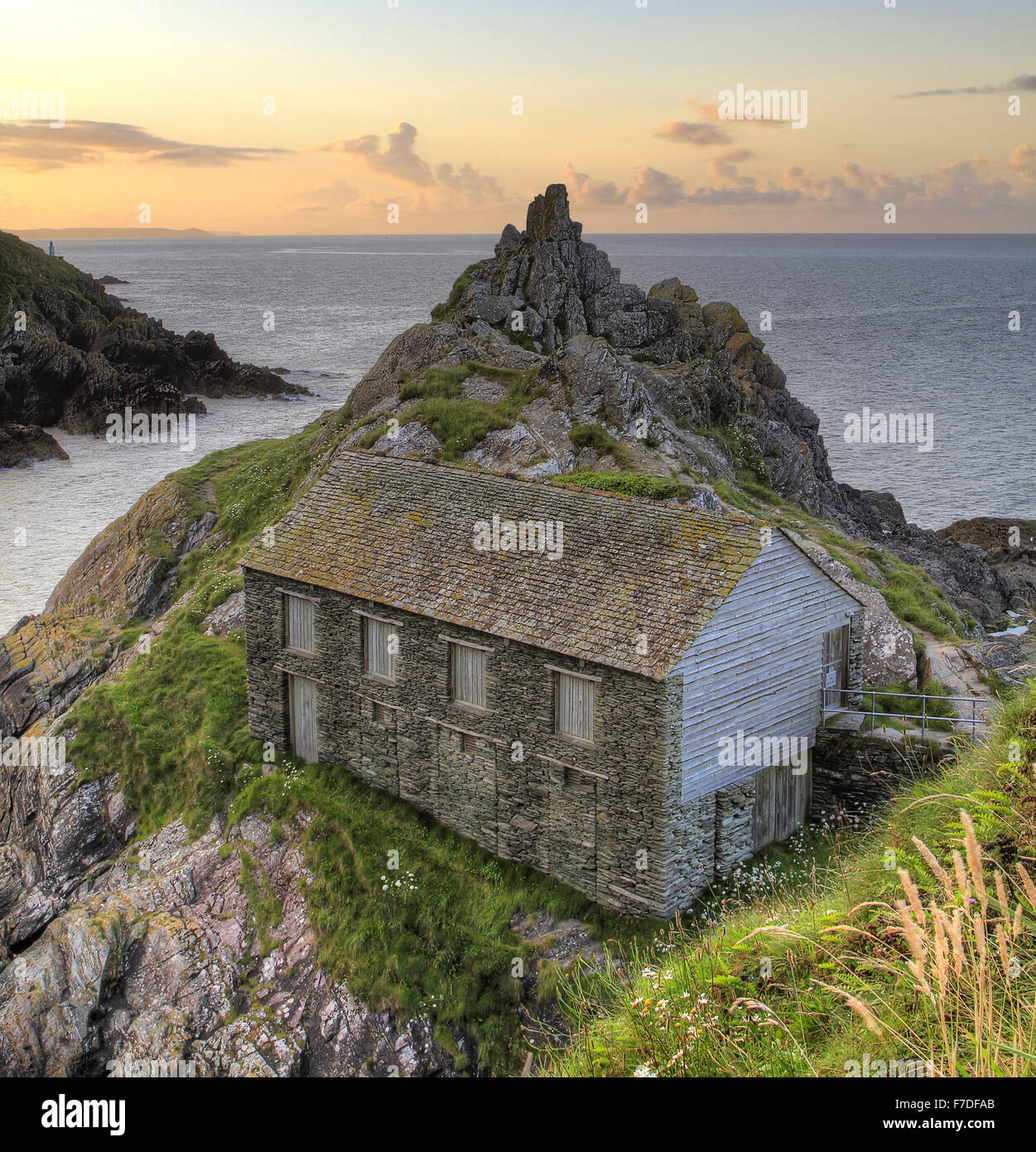 Le net loft, Cornwall, polperro au lever du soleil Banque D'Images