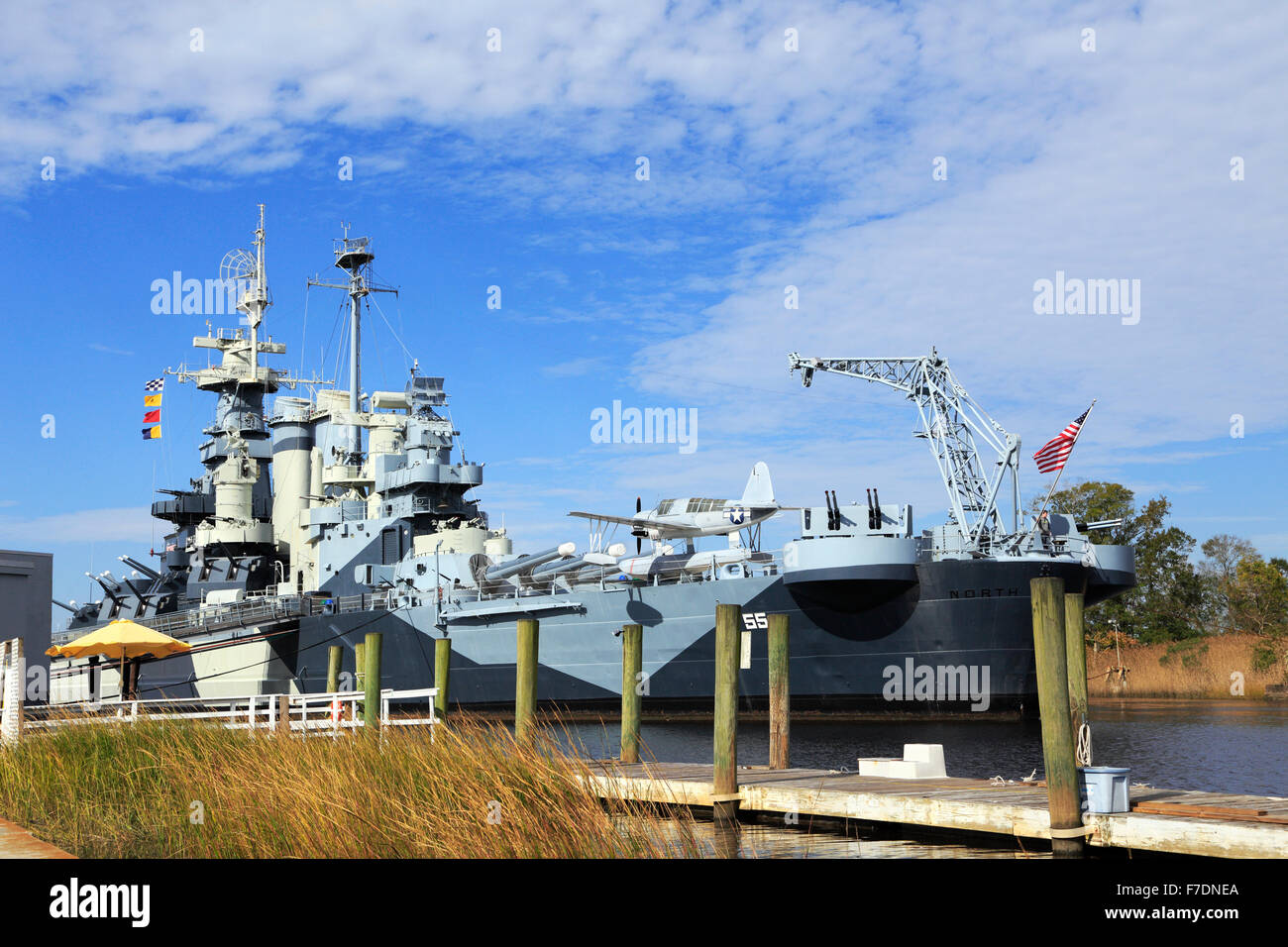 Le cuirassé USS North Carolina musée historique à Wilmington, Caroline du Nord, Caroline Banque D'Images