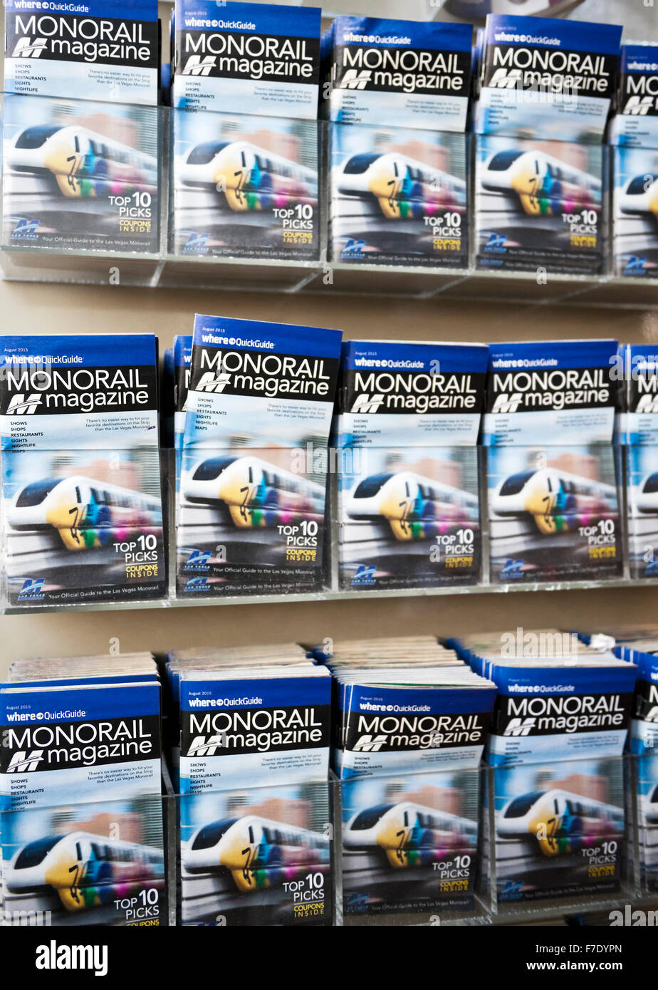 Des dépliants pour le Las Vegas Monorail Banque D'Images