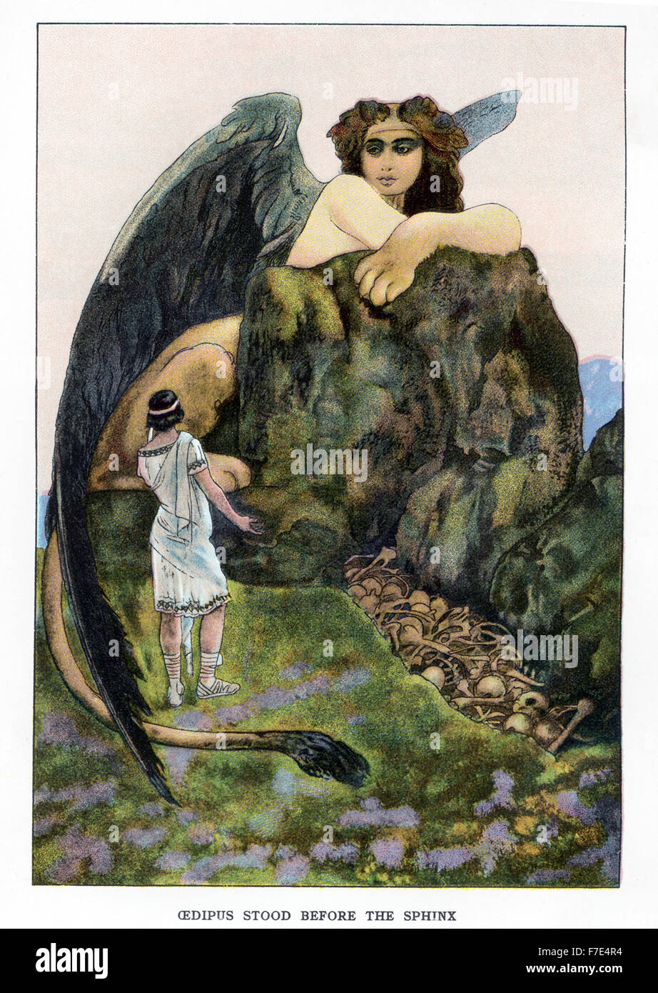 Dans La Mythologie Grecque Le Sphinx Etait Une Monstrueuse Creature Ailee A Tete De Femme Il S Est Reuni Tout Voyageur Visiteur Qui Tentent D Entrer Dans La Ville De Thebes Et Demande A La