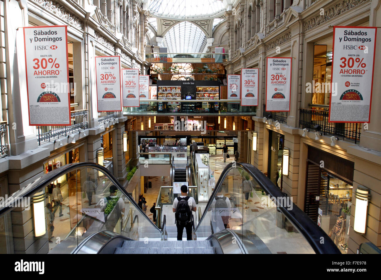 Le centre commercial Galerias Pacifico, à Buenos Aires, Argentine Banque D'Images