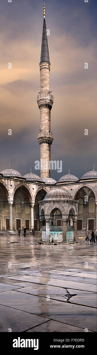 Minar de la Mosquée Bleue, Istanbul, Turquie Banque D'Images