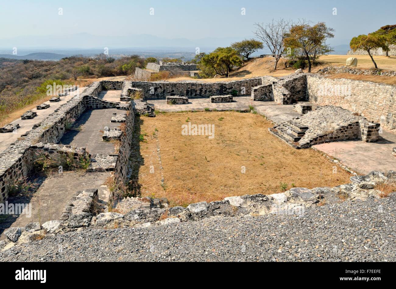 Patio Hundido, Ruines de Xochicalco, Cuernavaca, Morelos, Mexique Banque D'Images