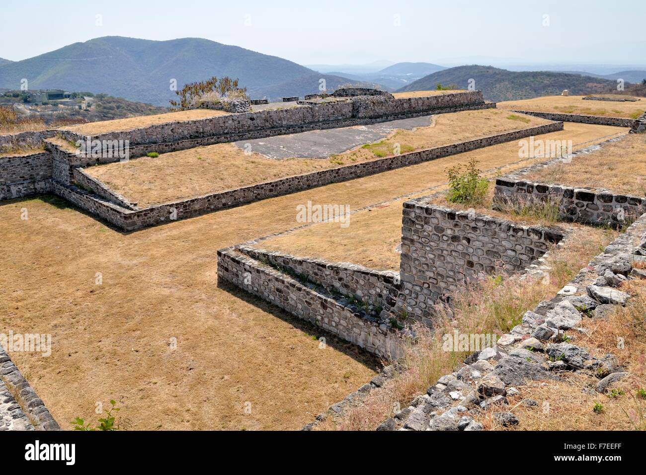 La cour de jeu, Ruines de Xochicalco, Cuernavaca, Morelos, Mexique Banque D'Images