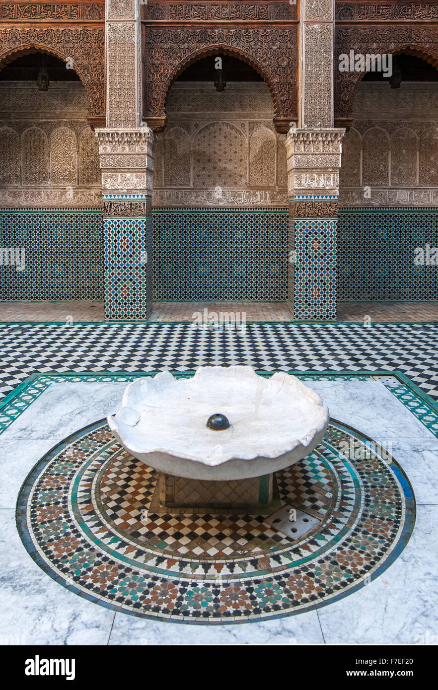 Al Attarine Madrasa de Fes, Maroc Banque D'Images