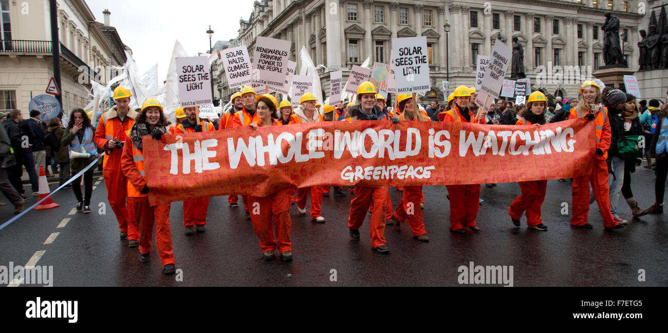 Le changement climatique du peuple de Londres Mars 2015 Banque D'Images