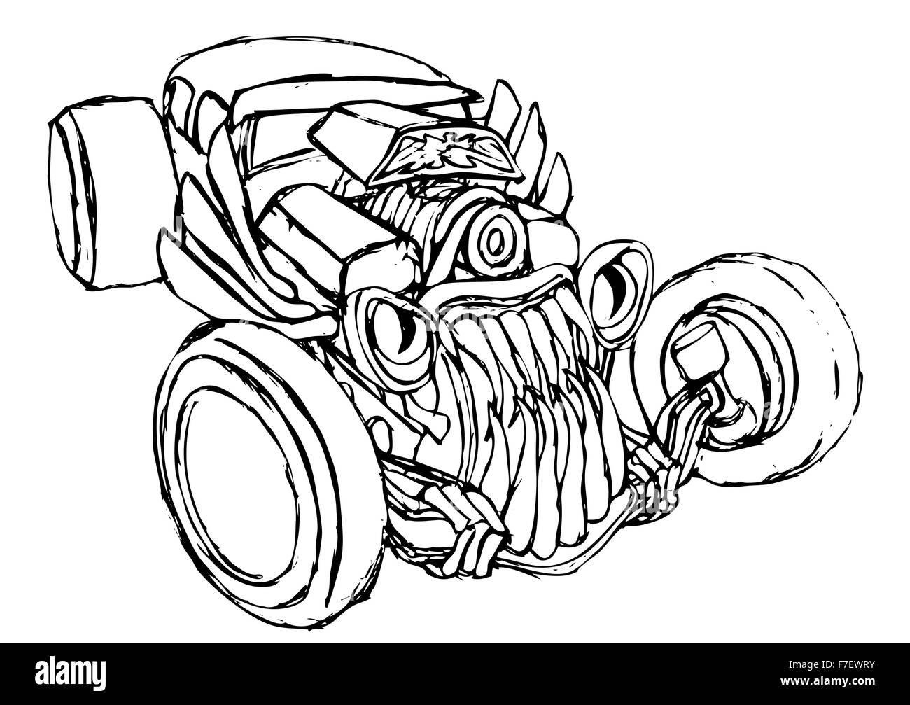 Hotrod monster silhouette Illustration de Vecteur