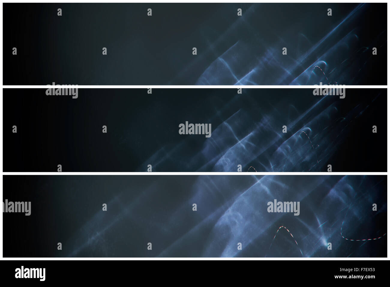 Triptyque Lightpainting en format horizontal à l'aide vibrant tourbillons. couleur funky Cette photographie a été capturé dans la nuit dans un milieu urbain Banque D'Images