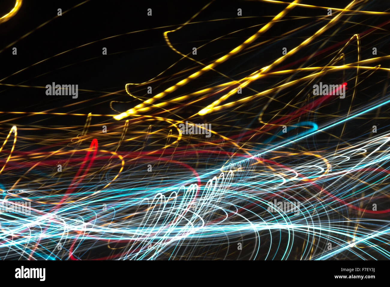 L'art de mur Lightpainting unique utilise des couleurs psychédéliques forts pour créer des photographies très moderne et remarquable Banque D'Images