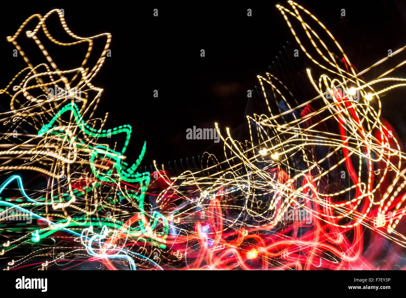 L'art de mur Lightpainting unique utilise des couleurs psychédéliques forts pour créer des photographies très moderne et remarquable Banque D'Images