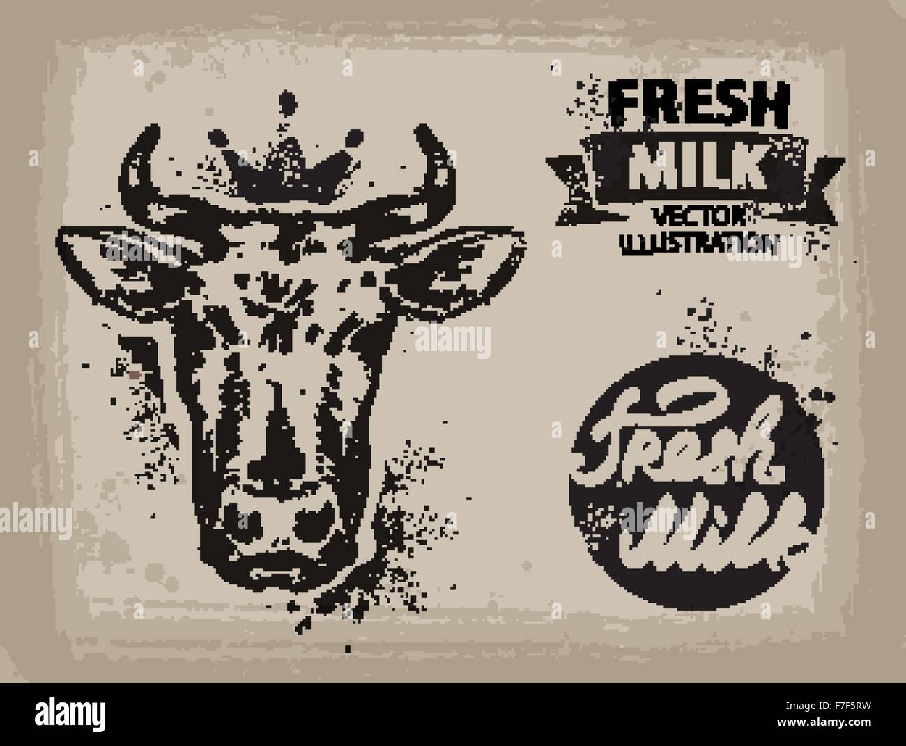 Modèle de conception de logo vector vache. viande, lait ou icône de la ferme Illustration de Vecteur