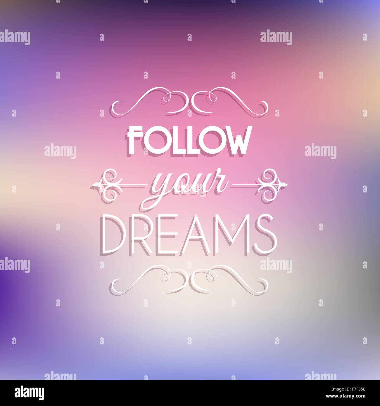 Citation Inspirante De Fond Avec Les Mots Suivez Vos Reves Photo Stock Alamy