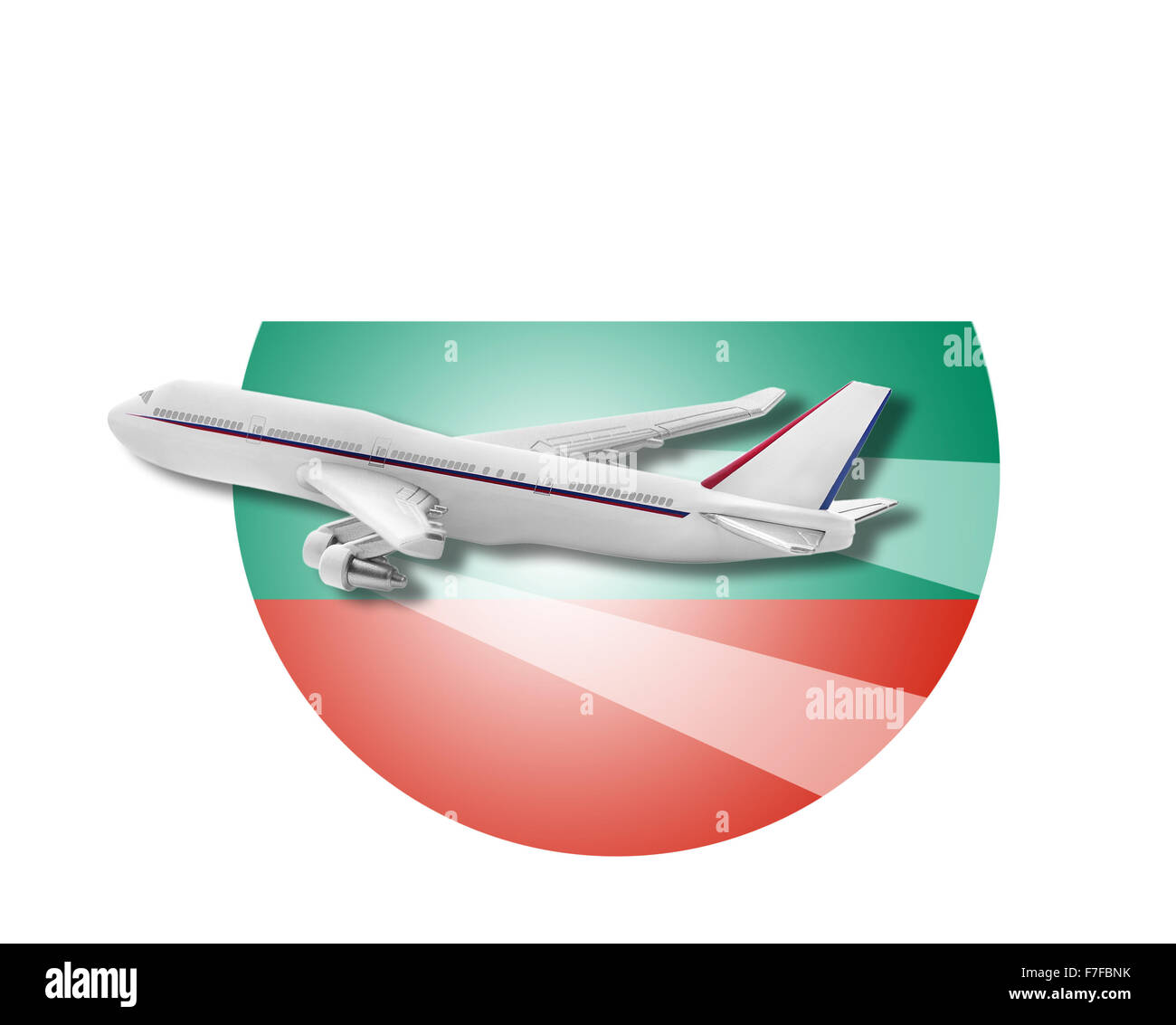 Avion et Bulgarie drapeau. Banque D'Images