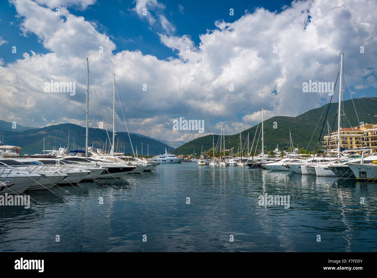 Mediterranean Yacht marina pleine de bateaux de luxe Banque D'Images