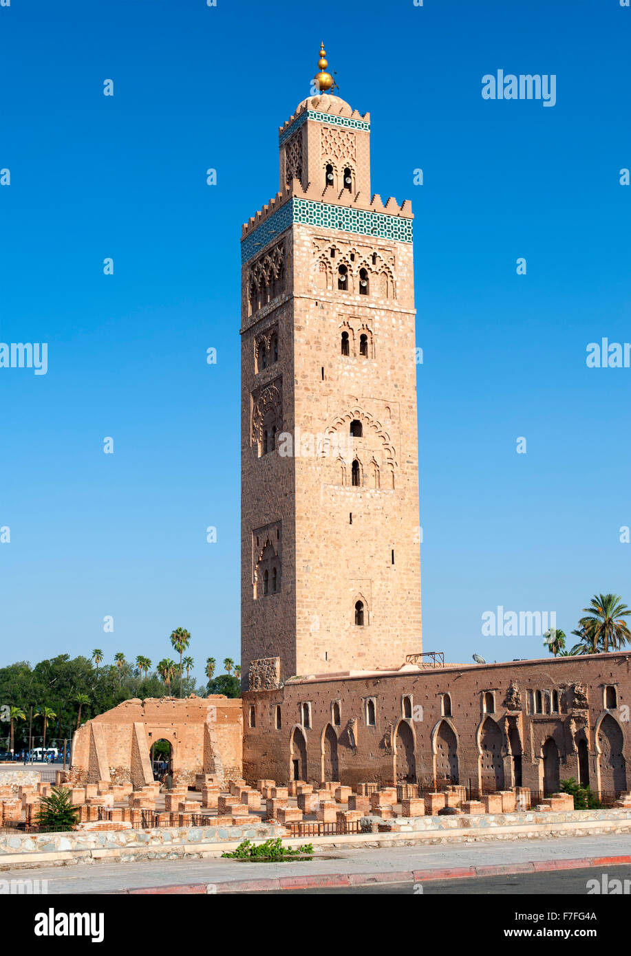 La mosquée Koutoubia à Marrakech, Maroc. Banque D'Images