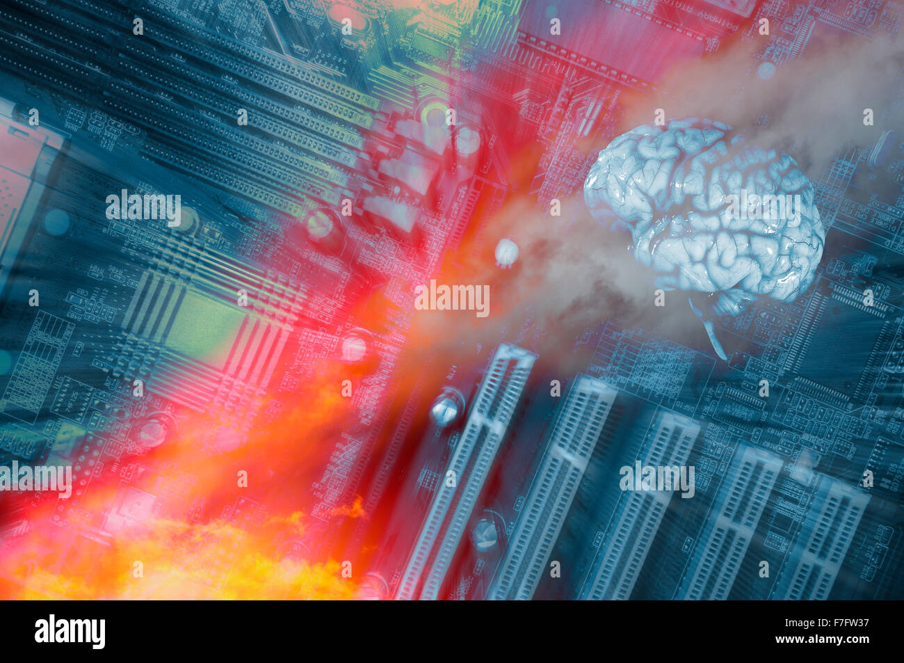 Cerveau humain et de la communication Banque D'Images