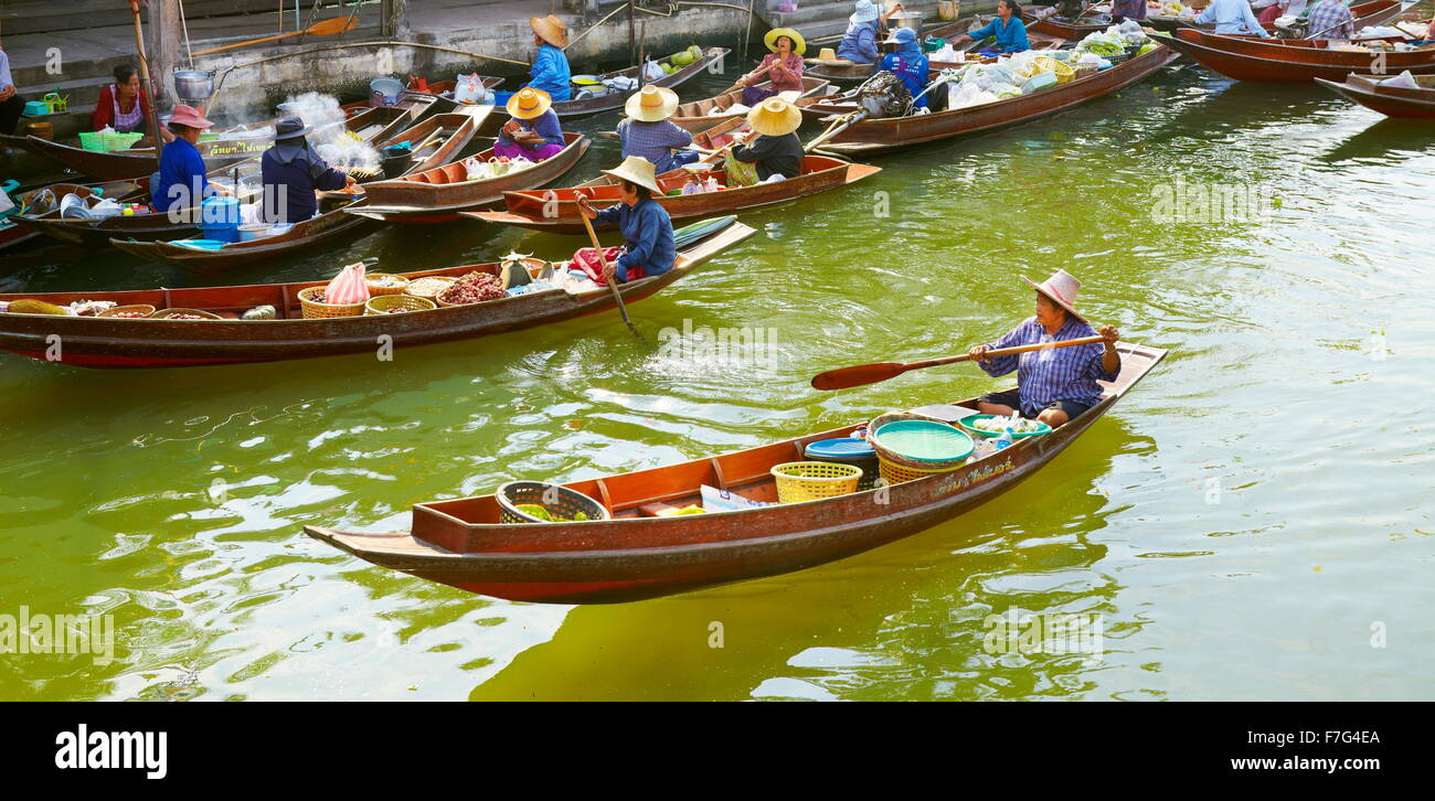 Bangkok - Tha Kha Marché flottant près de Bangkok, Thaïlande Banque D'Images