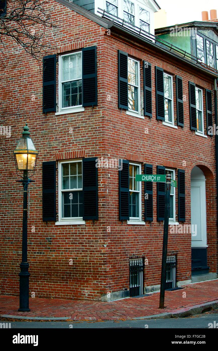 L'automne des scènes de rue dans le quartier historique et pittoresque de Bay Village, Boston, Massachusetts. Banque D'Images