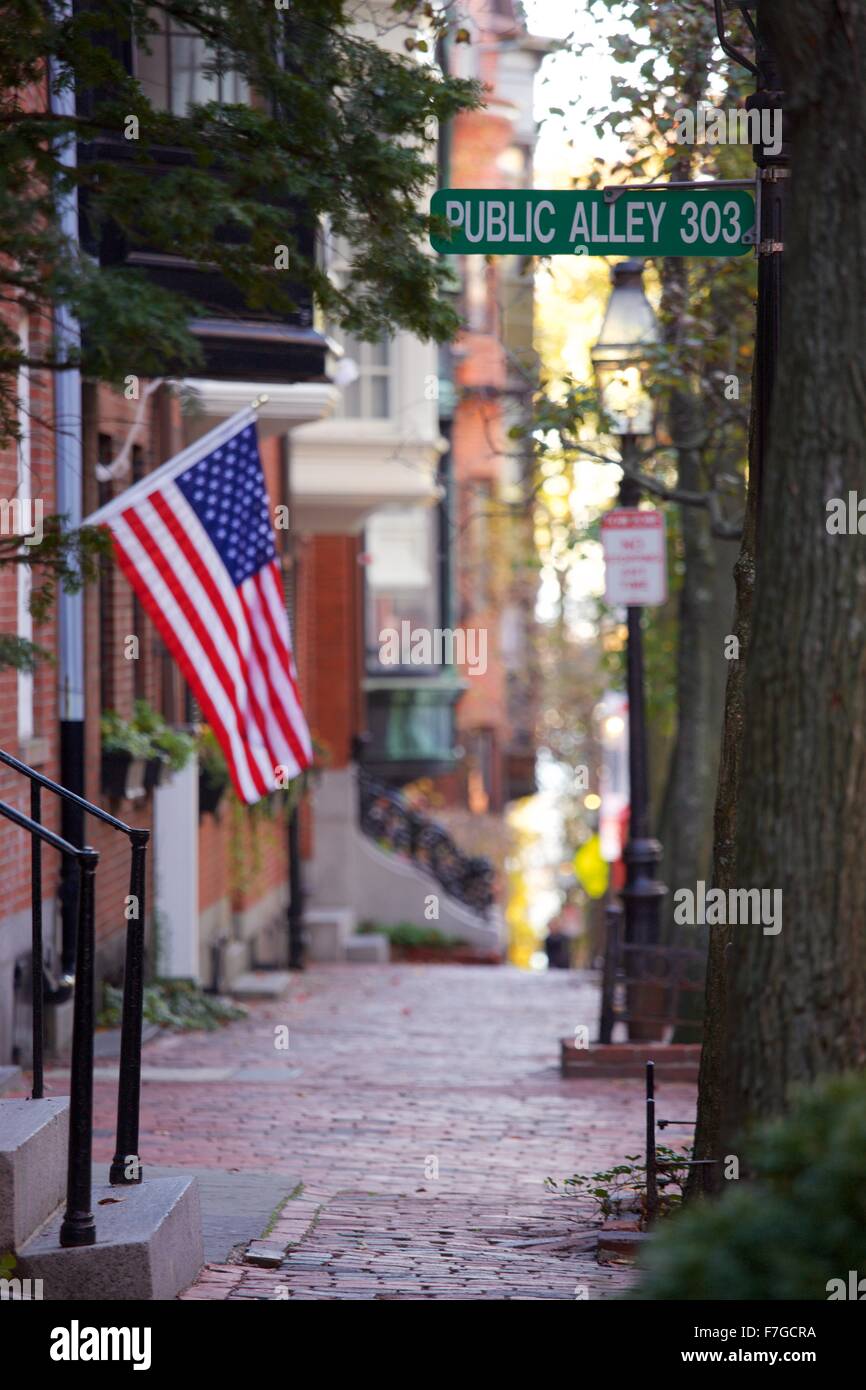 L'automne dans le quartier historique de Beacon Hill, Boston, Massachusetts Banque D'Images