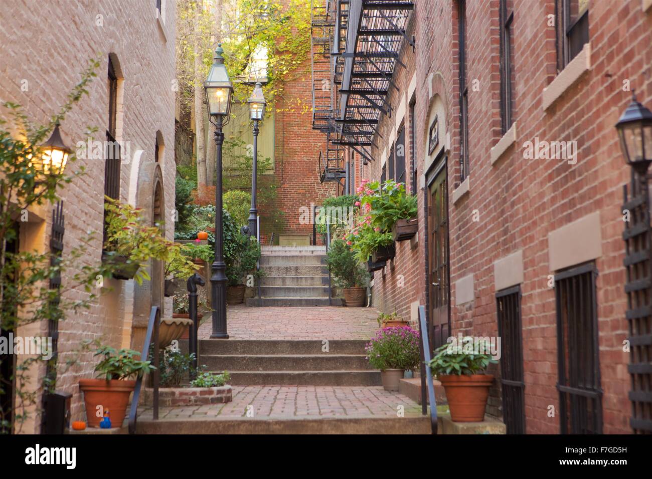 L'automne dans le quartier historique de Beacon Hill, Boston, Massachusetts Banque D'Images