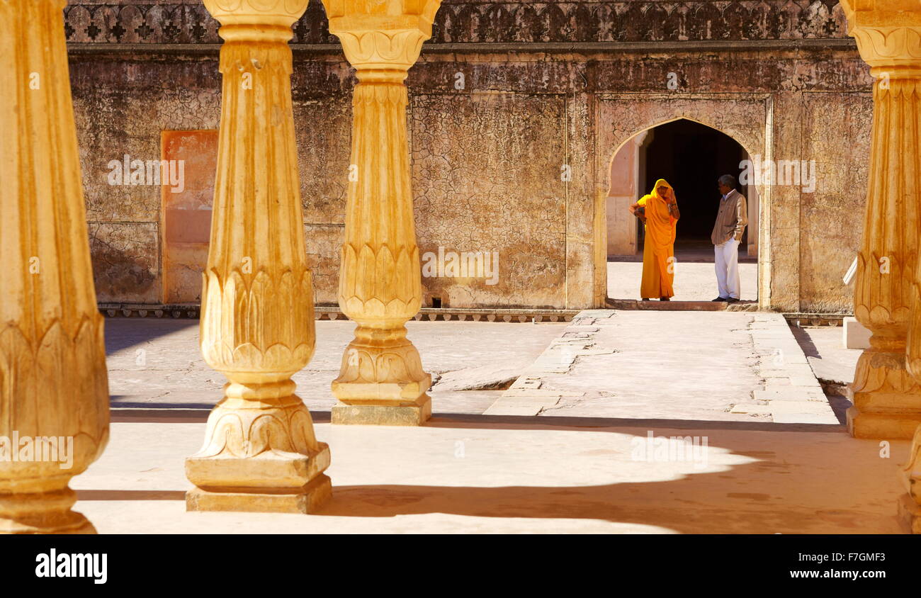 Fort Amer / Amber Fort, à l'Amer 11km près de Jaipur, Rajasthan, Inde Banque D'Images