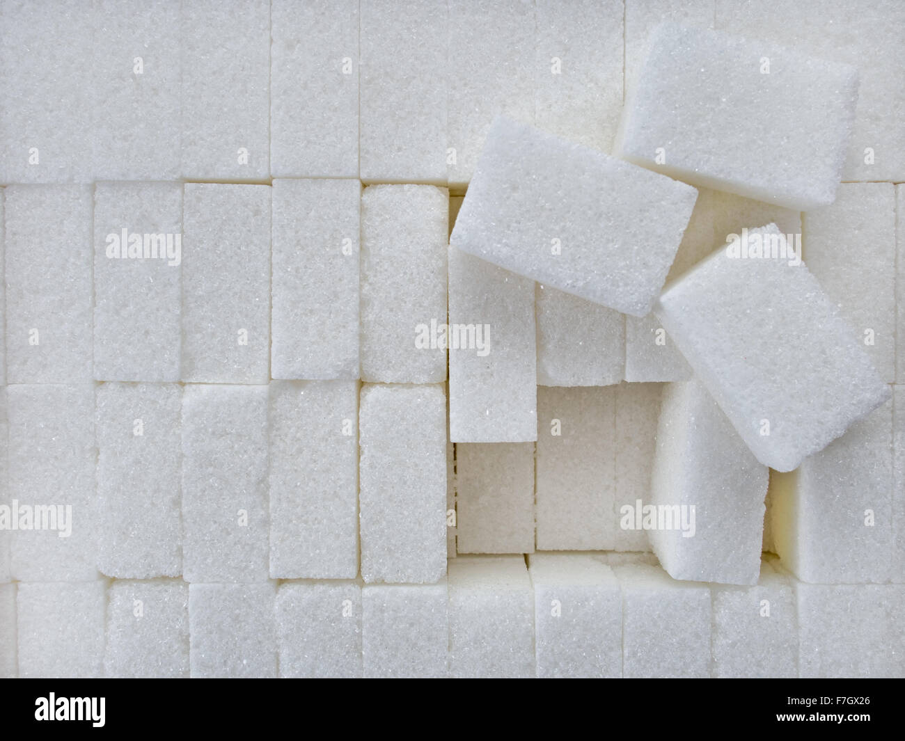 Cubes de sucre blanc Banque D'Images