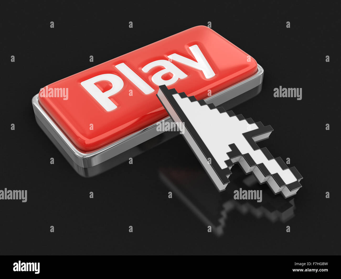 Bouton de curseur et jouer. Image avec clipping path Banque D'Images