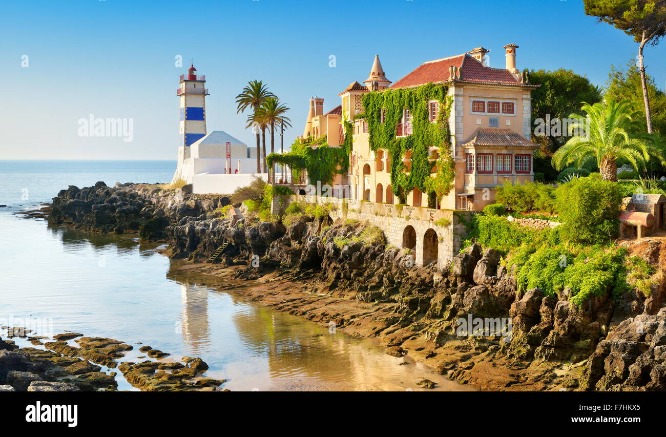 Phare, Cascais, Portugal Banque D'Images
