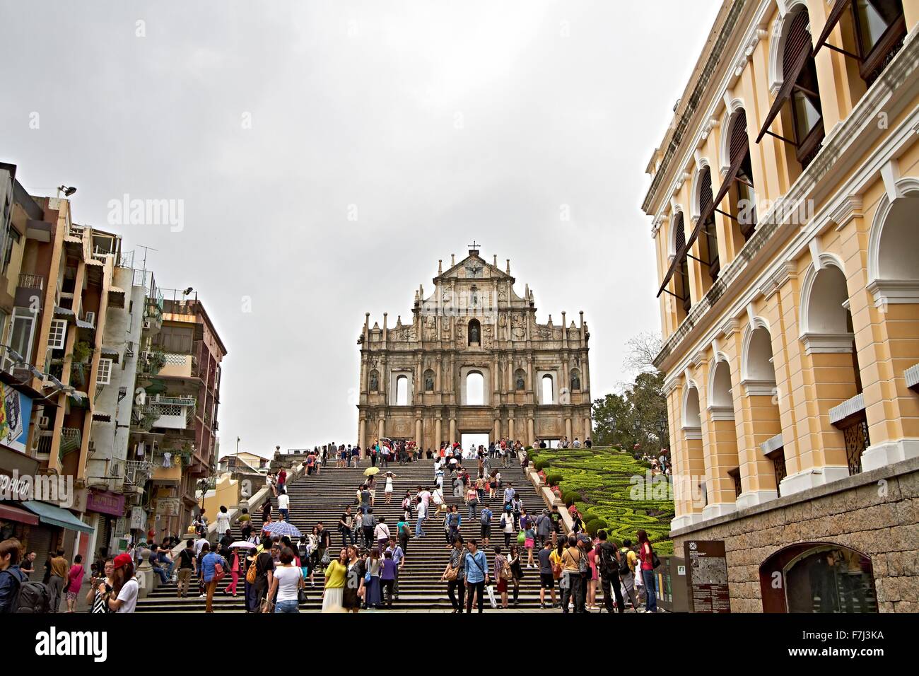 Macao Chine Ruines de l'église de St Paul Banque D'Images