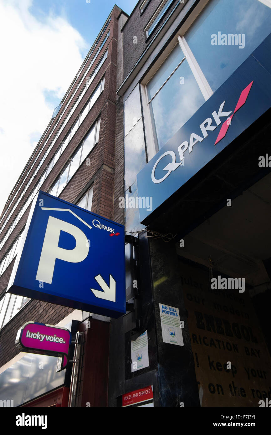 Q park parking en Pologne Street, Soho, London, England, UK Banque D'Images