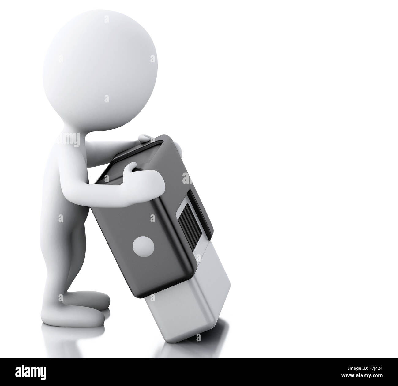 Moteur de rendu 3d image. Les blancs avec un timbre. Concept d'entreprise. Isolé sur fond blanc Banque D'Images