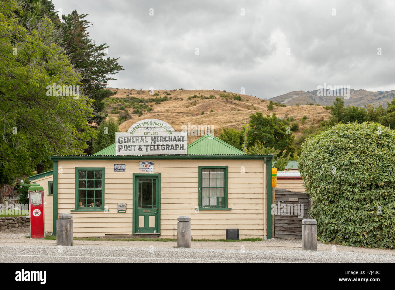 Vintage Cardrona bureau de poste de scenic Cardrona, Central Otago, île du Sud, Nouvelle-Zélande. Banque D'Images
